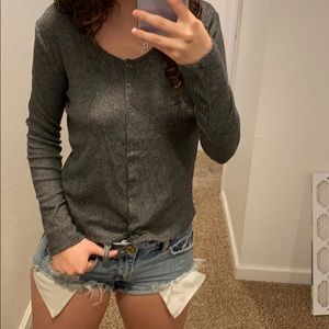 Grey button up shirt
